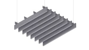 Baffle acustico EasySnap Light in feltro PET, modulo da 1200 × 1200 mm