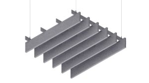 Baffle acustico EasySnap Medium in feltro PET, modulo da 1200 × 1200 mm
